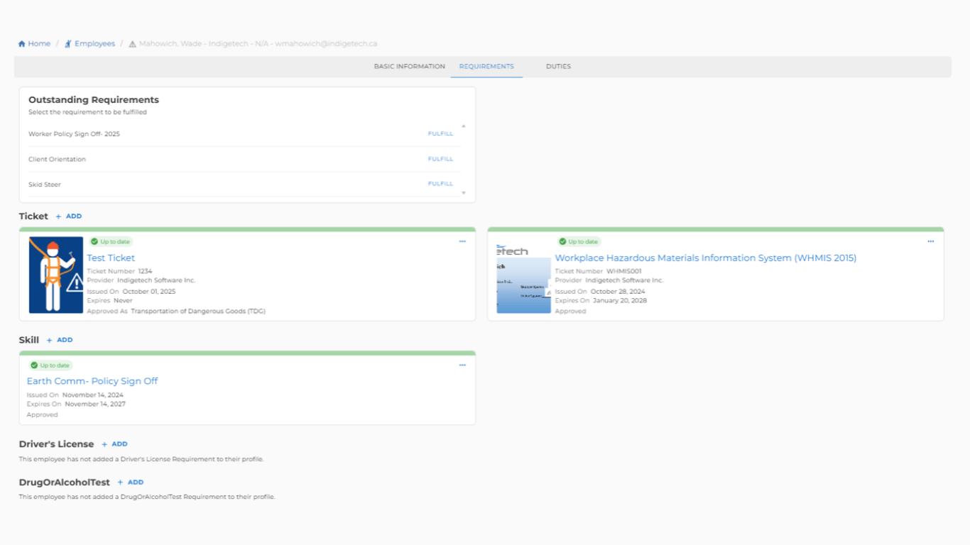 Safety Tickets & Certifications